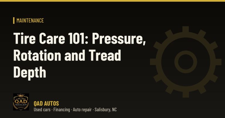 Tire Care 101: Pressure, Rotation and Tread Depth