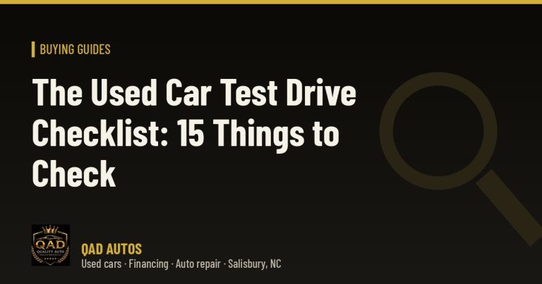 The Used Car Test Drive Checklist: 15 Things to Check